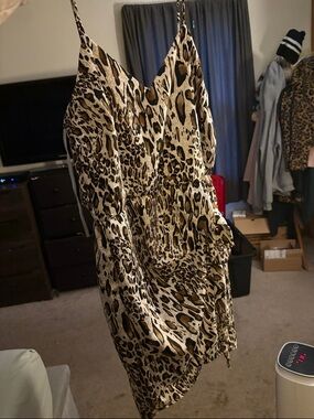 Rue21 Leopard Print Mini Slip Dress in Brown and Black